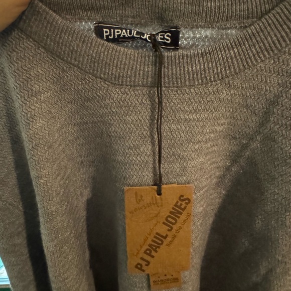 PJ Paul Jones Knit Sweater Crewneck Pullover Gray M - Picture 3 of 3